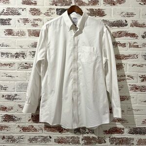 Brooks Brothers White Button-down Shirt Regent Supima Cotton Non Iron 17 1/2 35